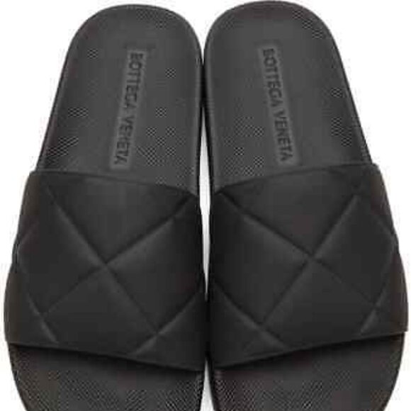 Bottega Veneta Vintage Black Quilted Rubber Slides size 45 with dust bags - Picture 3 of 7